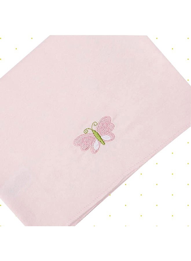 SpaSilk Baby-Girls Newborn 4 Pack 100% Cotton Flannel Receiving Blanket, Pink, One Size - Image 3