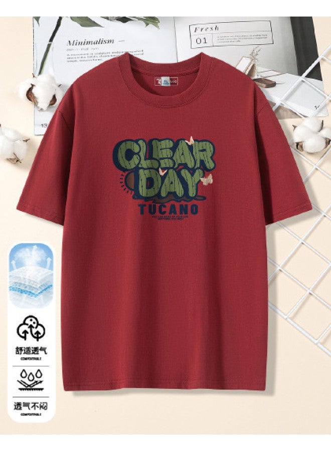 Tucano men's Sports T-shirt Summer Letter Print Top Casual Short Sleeve Tee - Image 1