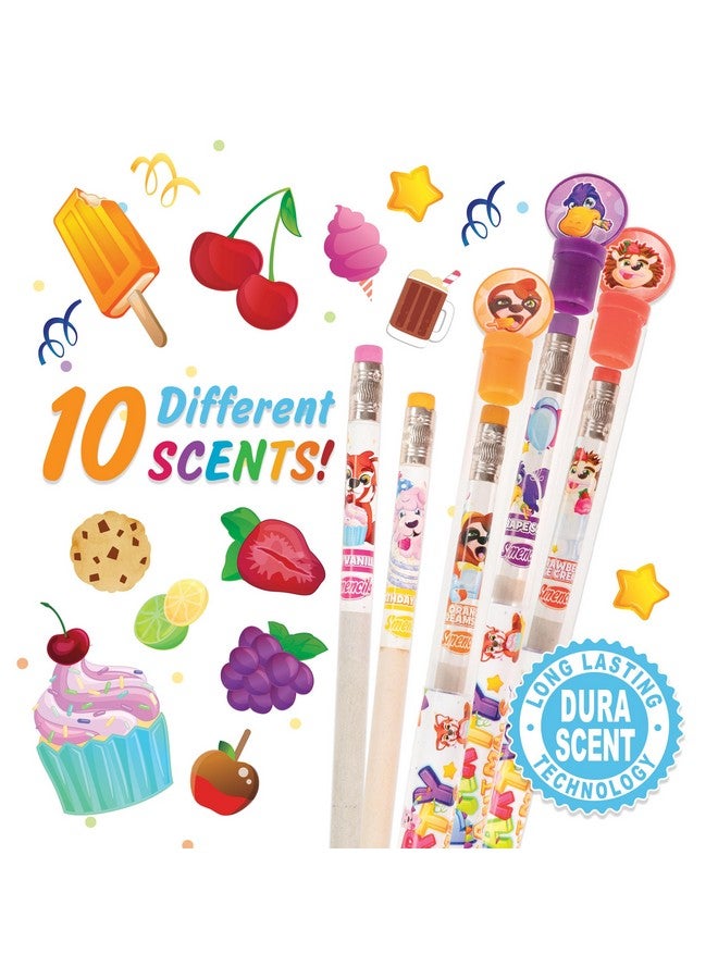 Scentco Party Smencils - Patented Gourmet Scented Graphite Hb #2 Pencils Made From Recycled Newspapers, 10 Count, Gifts For Kids, School Supplies - Image 2