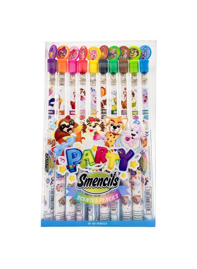 Scentco Party Smencils - Patented Gourmet Scented Graphite Hb #2 Pencils Made From Recycled Newspapers, 10 Count, Gifts For Kids, School Supplies - Image 1