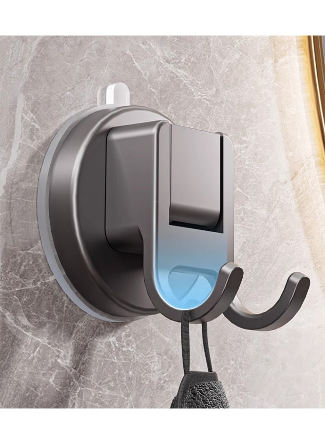 هومستر 4 جهاز كمبيوتر شخصي كوب امتصاص معدني خطايات ، ثقيلة واجب مزدوجة خطايات للحمام والمطبخ والجدار والخزانة والسيارة ، خطايات لاصقة مقاومة للصدأ والماء لتنظيم المناشف والمفاتيح والمعاطف والقبعات الرمادية - Image 3