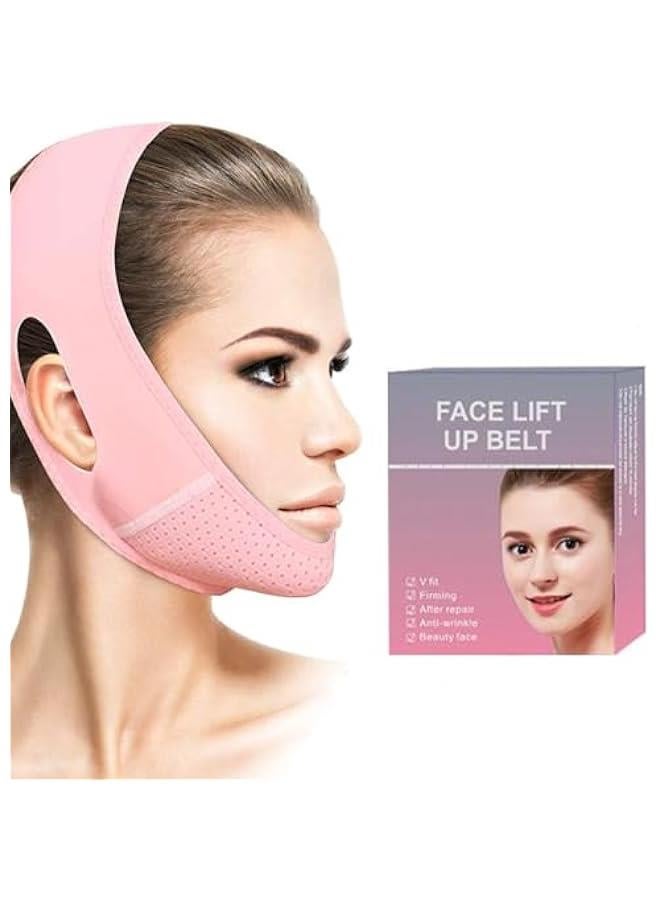 HOOKOR Reusable V Line Lifting Mask, Adjustable Chin Strap, Facial Slimming Strap Double Chin Reducer, Face Lifting Belt, Chin Up Patch, Face Lift Tape, V Shaped Slimming Face Mask to Prevent Sagging - Image 1