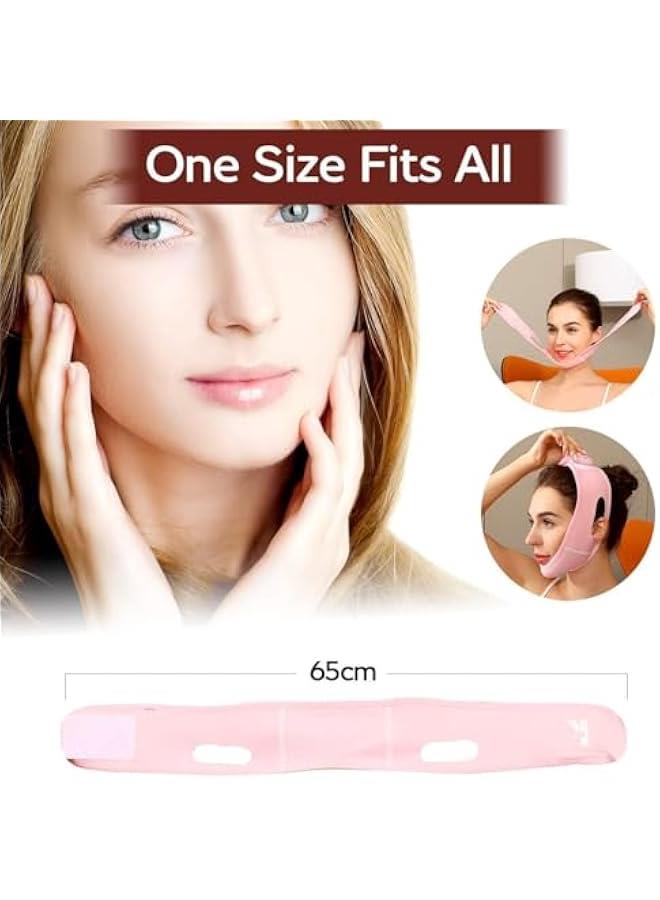 HOOKOR Reusable V Line Lifting Mask, Adjustable Chin Strap, Facial Slimming Strap Double Chin Reducer, Face Lifting Belt, Chin Up Patch, Face Lift Tape, V Shaped Slimming Face Mask to Prevent Sagging - Image 2
