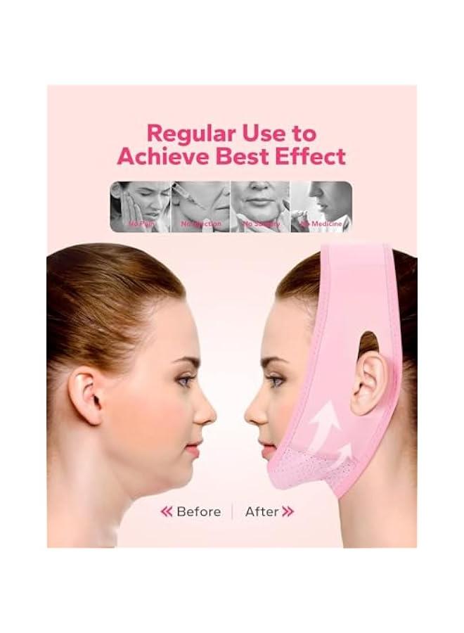 HOOKOR Reusable V Line Lifting Mask, Adjustable Chin Strap, Facial Slimming Strap Double Chin Reducer, Face Lifting Belt, Chin Up Patch, Face Lift Tape, V Shaped Slimming Face Mask to Prevent Sagging - Image 3