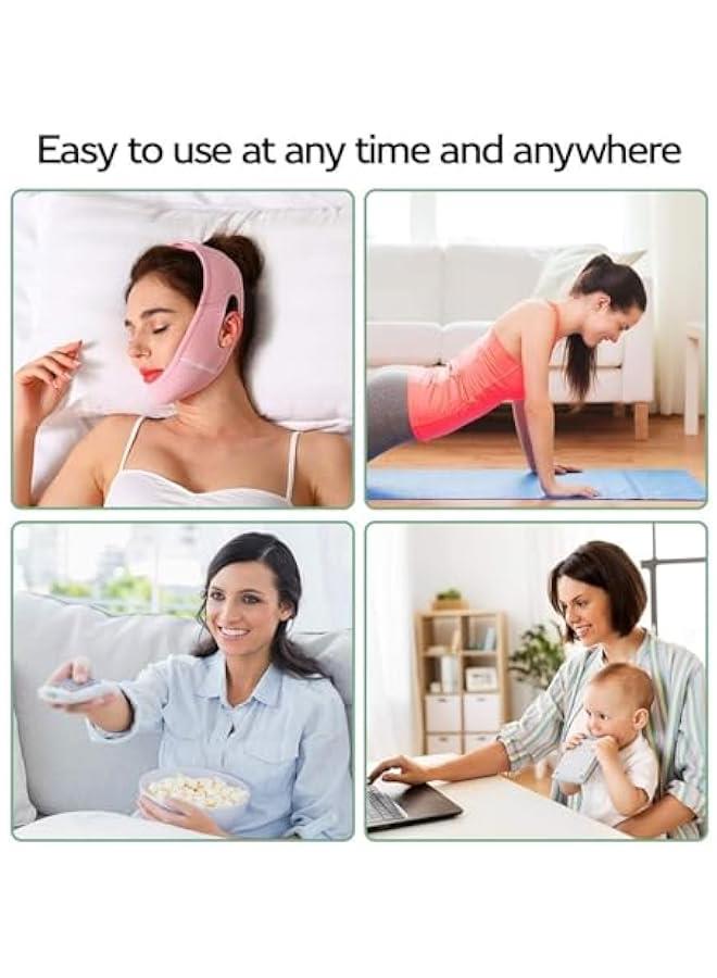 HOOKOR Reusable V Line Lifting Mask, Adjustable Chin Strap, Facial Slimming Strap Double Chin Reducer, Face Lifting Belt, Chin Up Patch, Face Lift Tape, V Shaped Slimming Face Mask to Prevent Sagging - Image 4