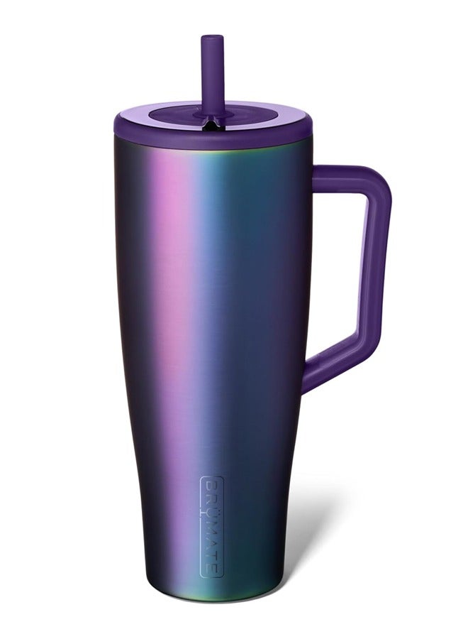 BRUMATE 40 oz Tumbler with Handle and Straw | 100% Leakproof Insulated Tumbler with Lid and Straw | Made of Stainless Steel | Cup Holder Friendly Base | 40oz (Aurora Purple) - Image 1