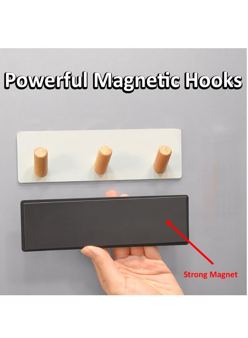 Rubik Magnetic Key Hanger Hook, Japanese-style Hanging Rack for Keys Hats Umbrellas Towels Coat for Home Kitchen Bathroom Office (Black)  - Image 2