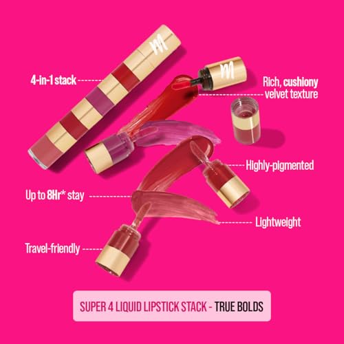 MyGlamm As Glamm As It Gets Makeup Kit (Pack of 4) | Full Makeup Set with Black Kohl Kajal, Compact Powder, 4 in 1 Liquid Lipstick Stack & Nail Polish | Perfect Makeup Gift Set For Women - Image 4