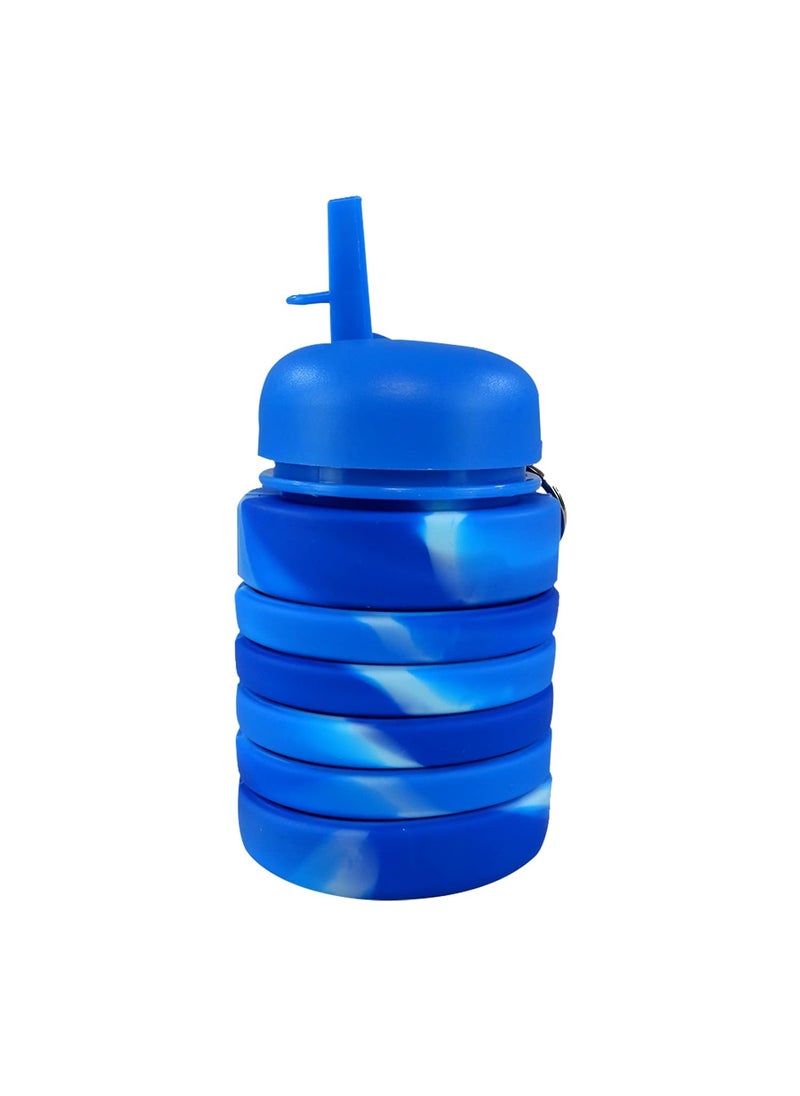 SMILY KIDDOS Smily Kiddos Silicone Expandable & Foldable bottle water bottle | Expandable Soft Water Bottle | Expandable Water Bottle for kids Silicone Sports Bottle Blue  - Image 3