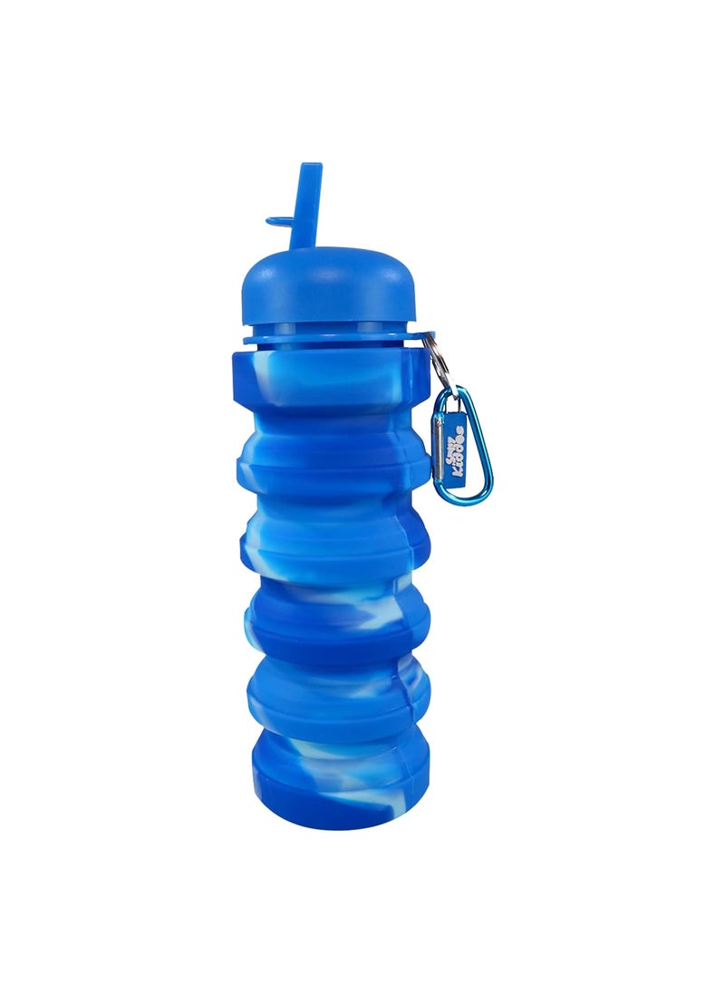 SMILY KIDDOS Smily Kiddos Silicone Expandable & Foldable bottle water bottle | Expandable Soft Water Bottle | Expandable Water Bottle for kids Silicone Sports Bottle Blue  - Image 1
