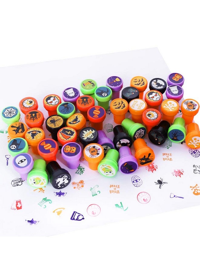 Max Fun ماكس فن 108 قطعة طوابع هالوين متنوعة (27 تصميم، 5 ألوان طوابع خدعة أو حلوى) لاحتفالات الأطفال في هالوين، مستلزمات الهدايا، أكياس الحلوى، جوائز ألعاب الفصل الدراسي (طابع هالوين)  - Image 3