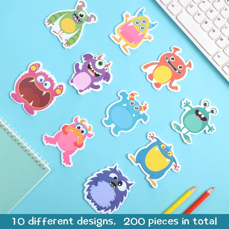 Woanger 600 Sheets Cartoon Monster Shaped Sticky Notes Funny Monsters Ghost SelfAdhesive Notes Cute Animal Self Sticky Memo Pads for Home Office School Classroom Student Halloween Party Supplies - Image 3