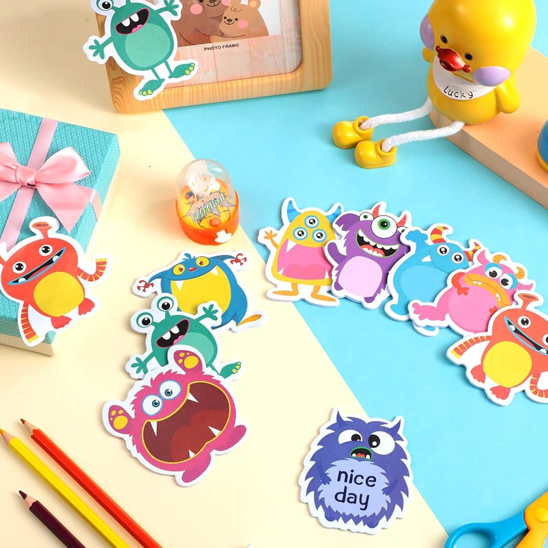 Woanger 600 Sheets Cartoon Monster Shaped Sticky Notes Funny Monsters Ghost SelfAdhesive Notes Cute Animal Self Sticky Memo Pads for Home Office School Classroom Student Halloween Party Supplies - Image 5