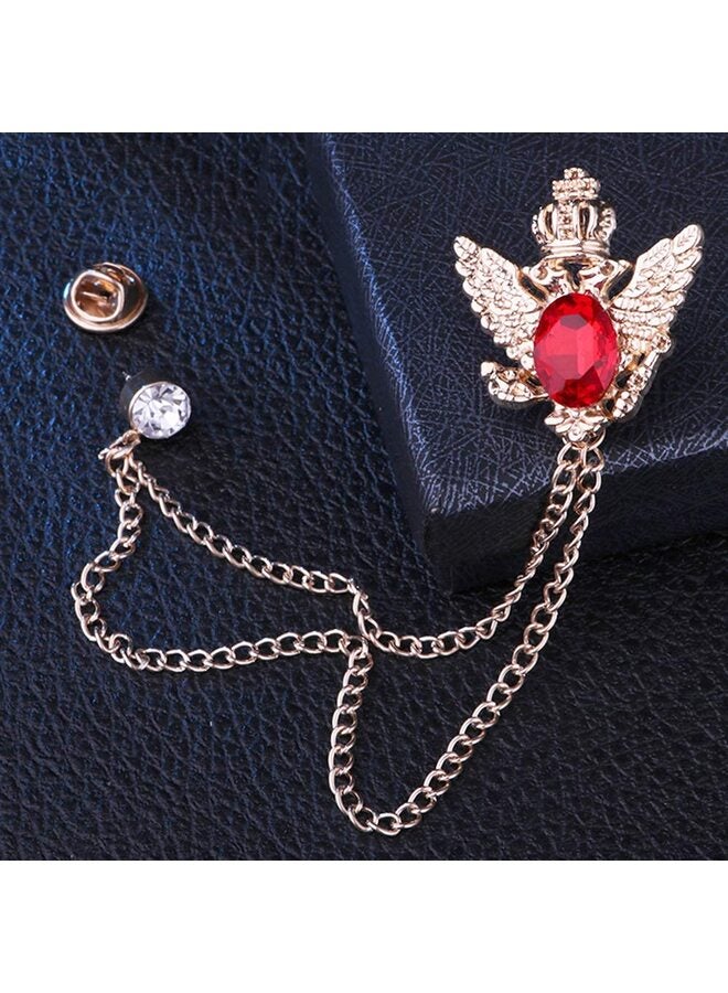 3 قطع بروش بدلة رجالي مع سلاسل مشبك سلسلة طوق طية صدر السترة للرجال زينة القميص مشابك معدنية للنساء بدلة سهرة ربطة عنق قبعة وشاح - Image 3