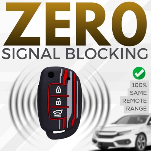 KEYCEPT Tristar Key Cover for Hyundai Aura | Venue | Creta | Exter | i20 Active| Grand i10 Nios | Xcent 3B Flip Key. (Type 1, Black) - Image 3