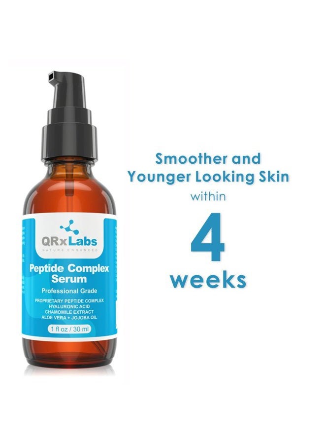 QRxLabs سيروم مركب الببتيد للوجه - معزز الكولاجين مع حمض الهيالورونيك ومستخلص البابونج - يقلل التجاعيد، يشفي ويصلح البشرة، تأثير شد - سيروم حمض الهيالورونيك للوجه - Image 2