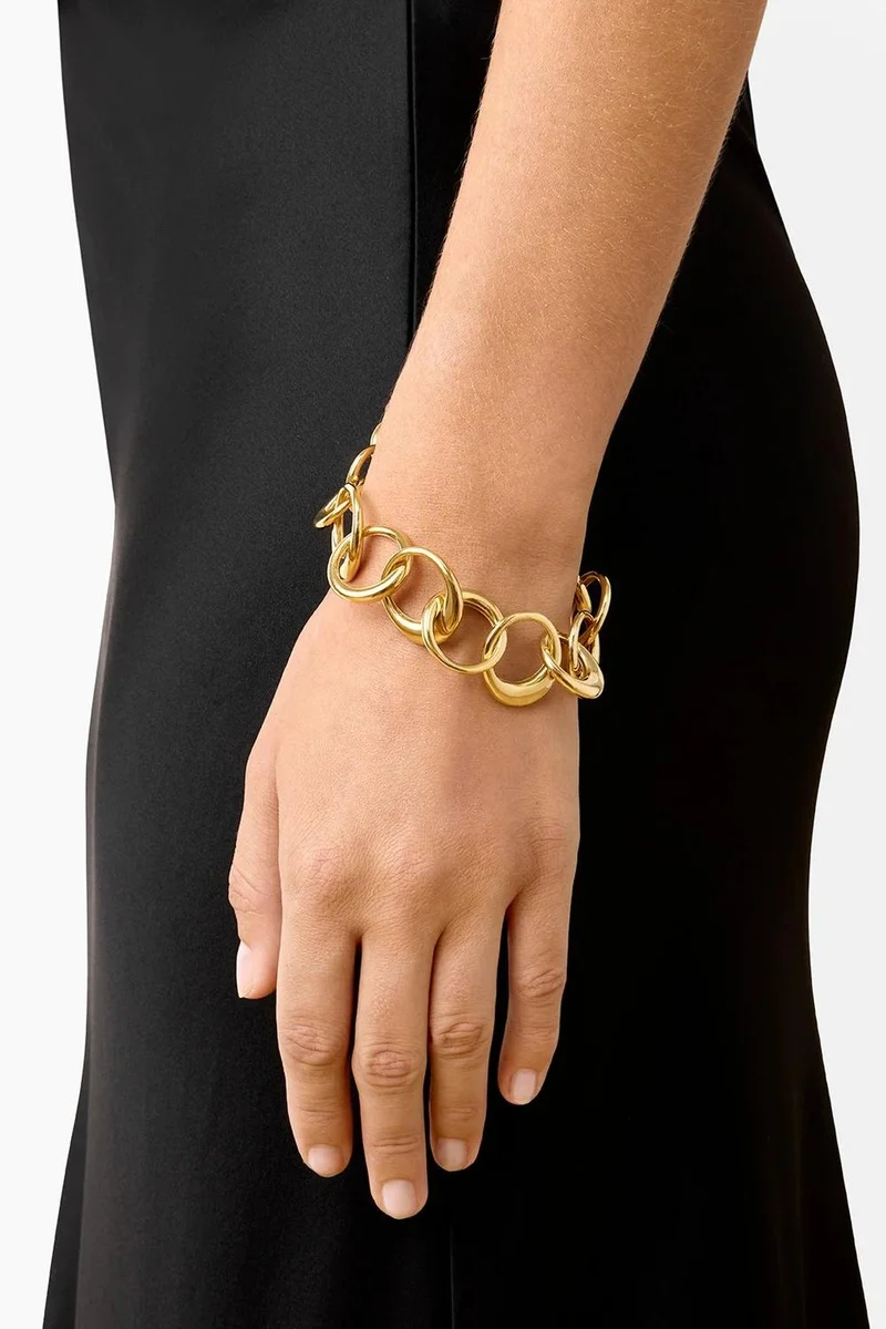 LIE STUDIO Gleaming Grooved Link Bracelet