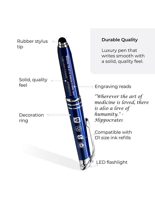 Inkstone Medical Inspirational Gift Pen with Quote Wherever the Art of Medicine is Loved, There is Also a Love of Humanity Multifunction Stylus Pen Light, Perfect Nurse Accesories for Work - Image 2