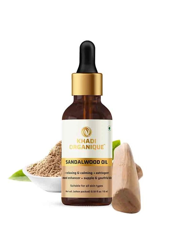 Khadi Organique Sandalwood Aromatic Oil - 15 ml - Image 1