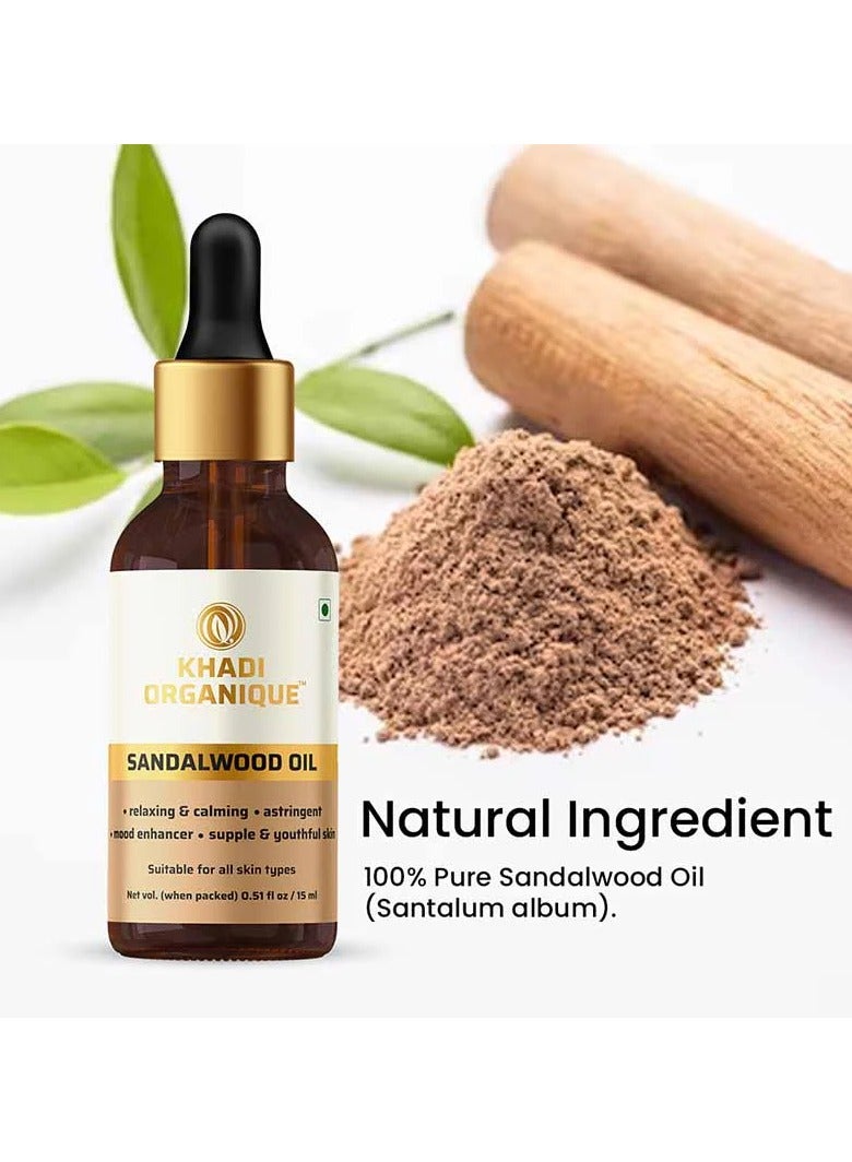 Khadi Organique Sandalwood Aromatic Oil - 15 ml - Image 3