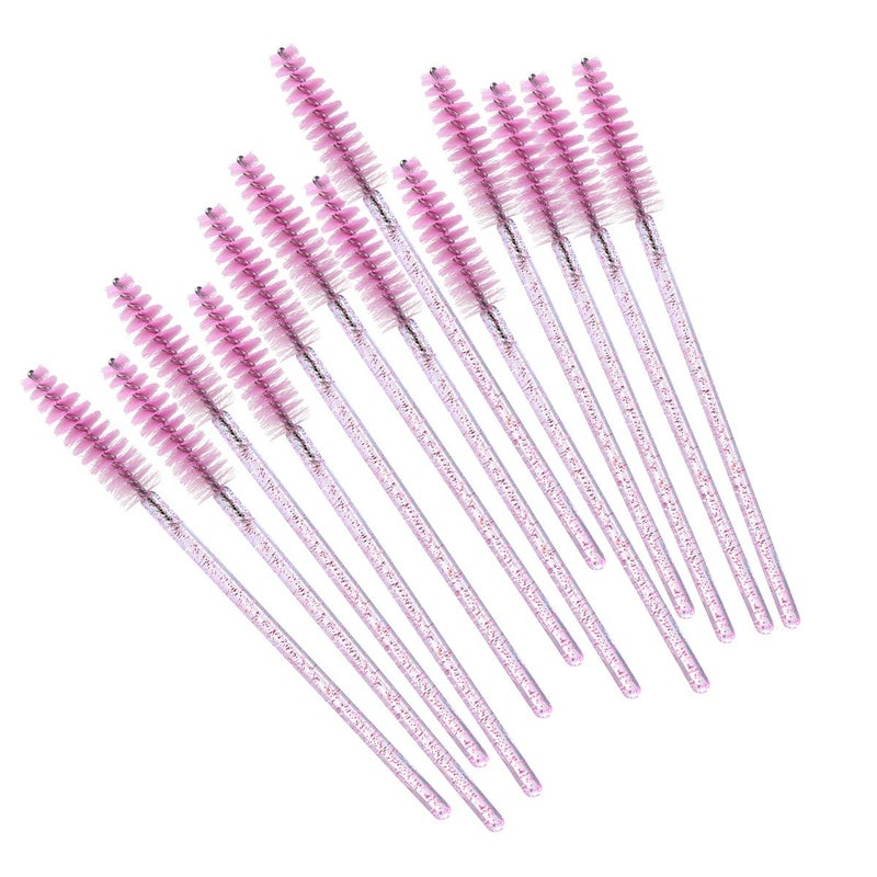 Elisel 100 PCS Disposable Mascara Brushes Crystal Eyelash Brushes Mascara Wands Applicator Eyelash Extensions Makeup Tools Eyebrow Brush (Pink) - Image 5