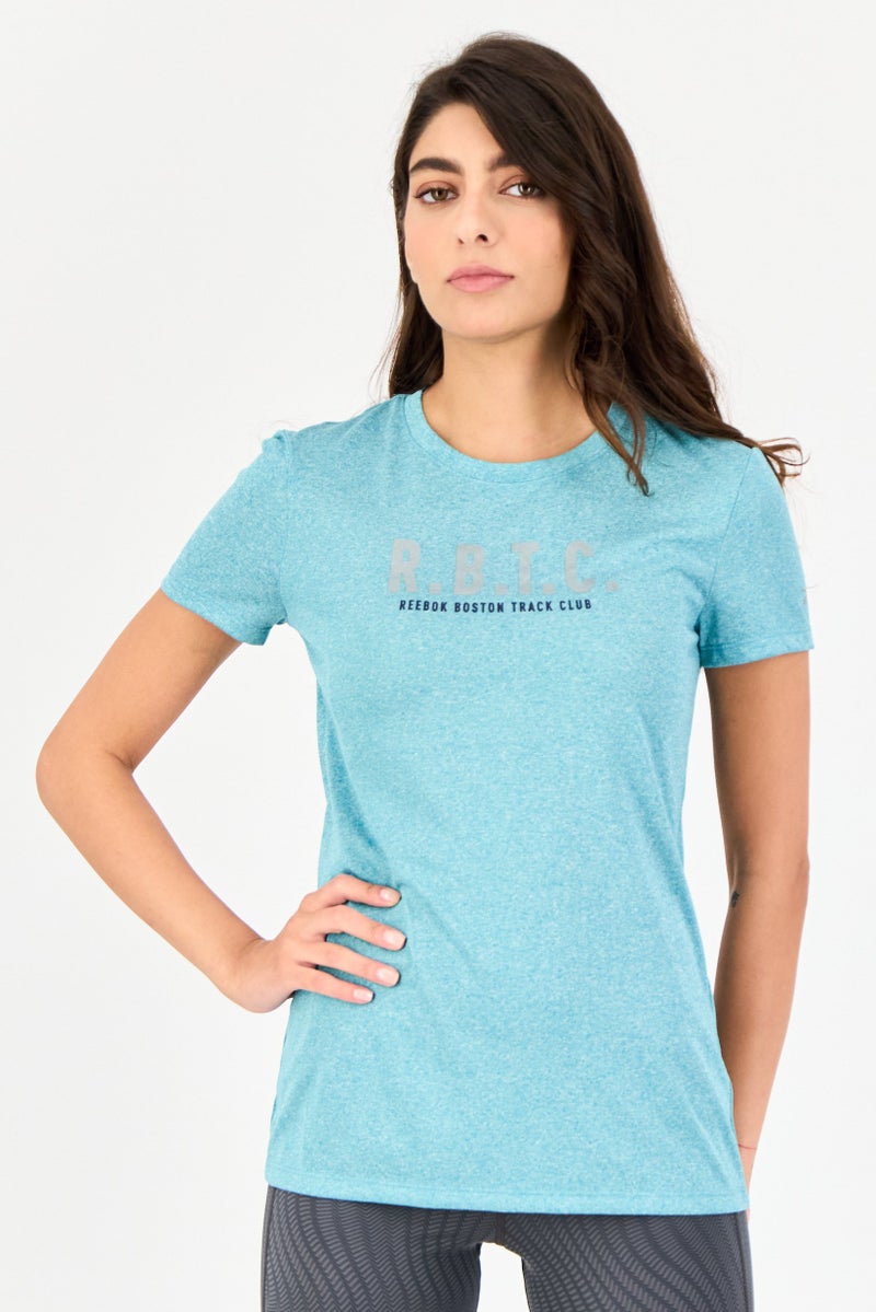 Reebok Women Sportswear Fit Shot Sleeves Training Top, Sea Blue - Image 1