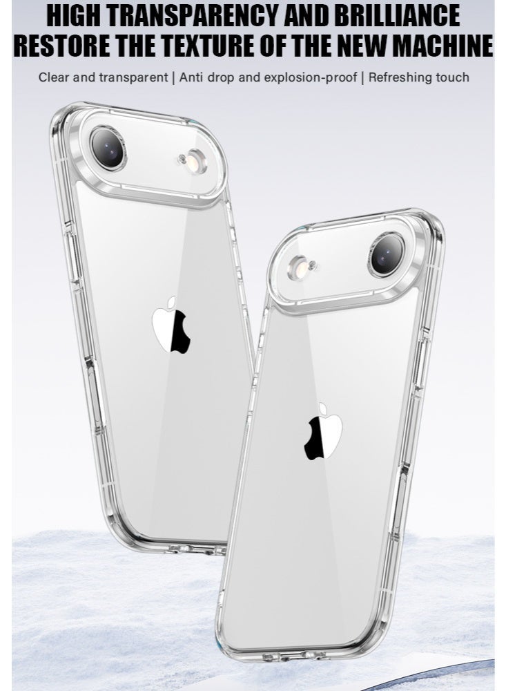آيفون 17 الهواء واضح القضية الشفافة، واضحة الكريستال مع 4 وسائد الهواء الزاوية ورفعت حراس الكاميرا، مكافحة الأصفر والصدمات العسكرية الصف - Image 1
