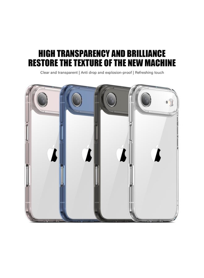 آيفون 17 الهواء واضح القضية الشفافة، واضحة الكريستال مع 4 وسائد الهواء الزاوية ورفعت حراس الكاميرا، مكافحة الأصفر والصدمات العسكرية الصف - Image 3