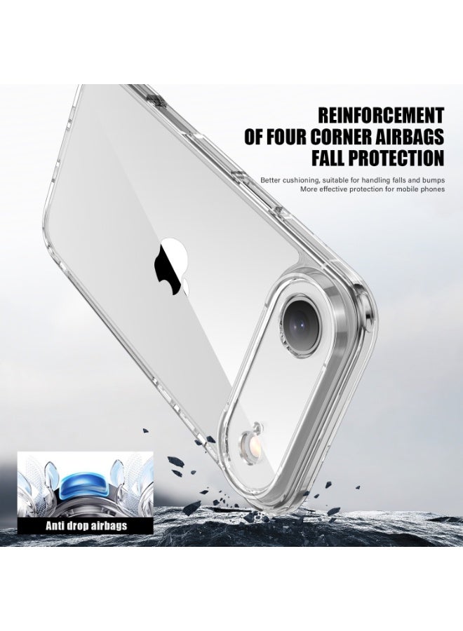 آيفون 17 الهواء واضح القضية الشفافة، واضحة الكريستال مع 4 وسائد الهواء الزاوية ورفعت حراس الكاميرا، مكافحة الأصفر والصدمات العسكرية الصف - Image 4