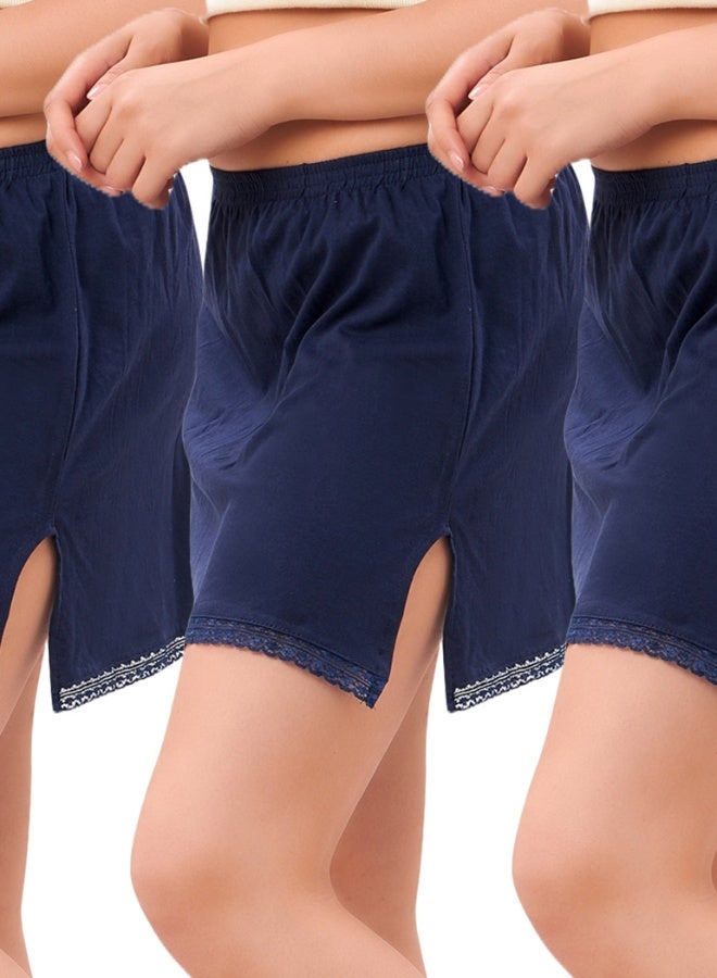 mybody mybbody Women's Micro Skirt Combo Pack (3 Pieces) – Navy Blue | Stretchable Saree Inskirts | Ultra Soft Underskirt | Sizes S to 3XL | Daily & Ethnic Wear  - Image 2