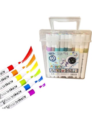 60 Colors Paint Markers Paint Pens Acrylic Paint Pens For Artists Adults Coloring Drawing Cartoon Anime Comic Brush Tip For Rock Painting Wood Canvas Diy Crafts Making Art Supplies - pzsku/Z11A06664C33655F64290Z/45/1743947282/b4712932-7c3a-4233-9f8f-85cc043b1f54