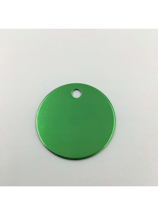 Colorful Round Anodized Aluminum Stamping Blanks Discs for Craft Projects Pets Tags 30mm (Pack of 10) (Green)