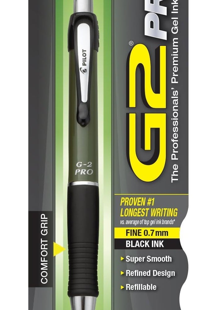 Pilot G2 Pro Refillable & Retractable Gel Ink Roller Ball Pen, Fine Point, Black Ink - Image 1