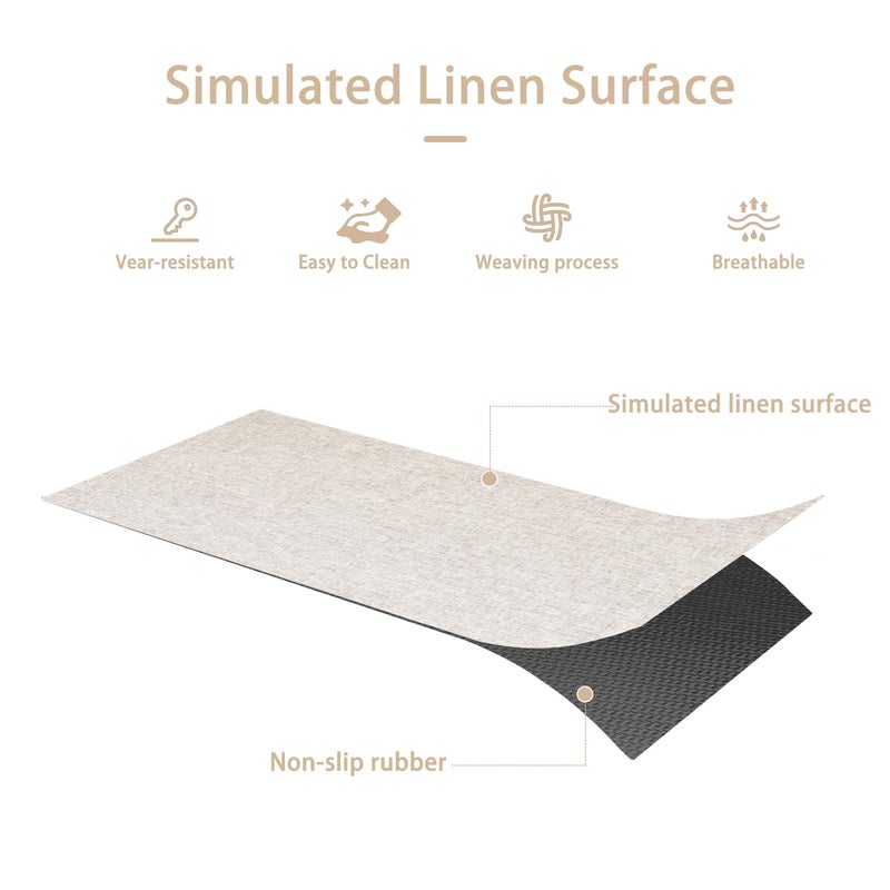 Yancorp Yancorp 2'x3' Ultra Thin Door Mat Indoor for Inside Entry Way Very Thin Floor Mats Fit Under Door Ultra Thin Beige Bath Mat Under Door Super Thin Front Door Mat Outdoor Rug Non Slip Washable - Image 2