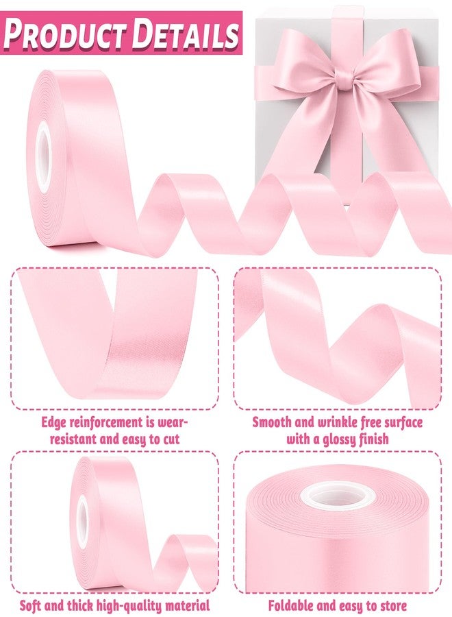 Fullive 1 1/2 Inch Pink Ribbon, 30 Yards Pink Ribbon for Gift Wrapping, Polyester Satin Mothers Day Ribbons for Wedding Baby Shower Valentines Day Decorations DIY Bows Breast Cancer Awareness Crafts - Image 3