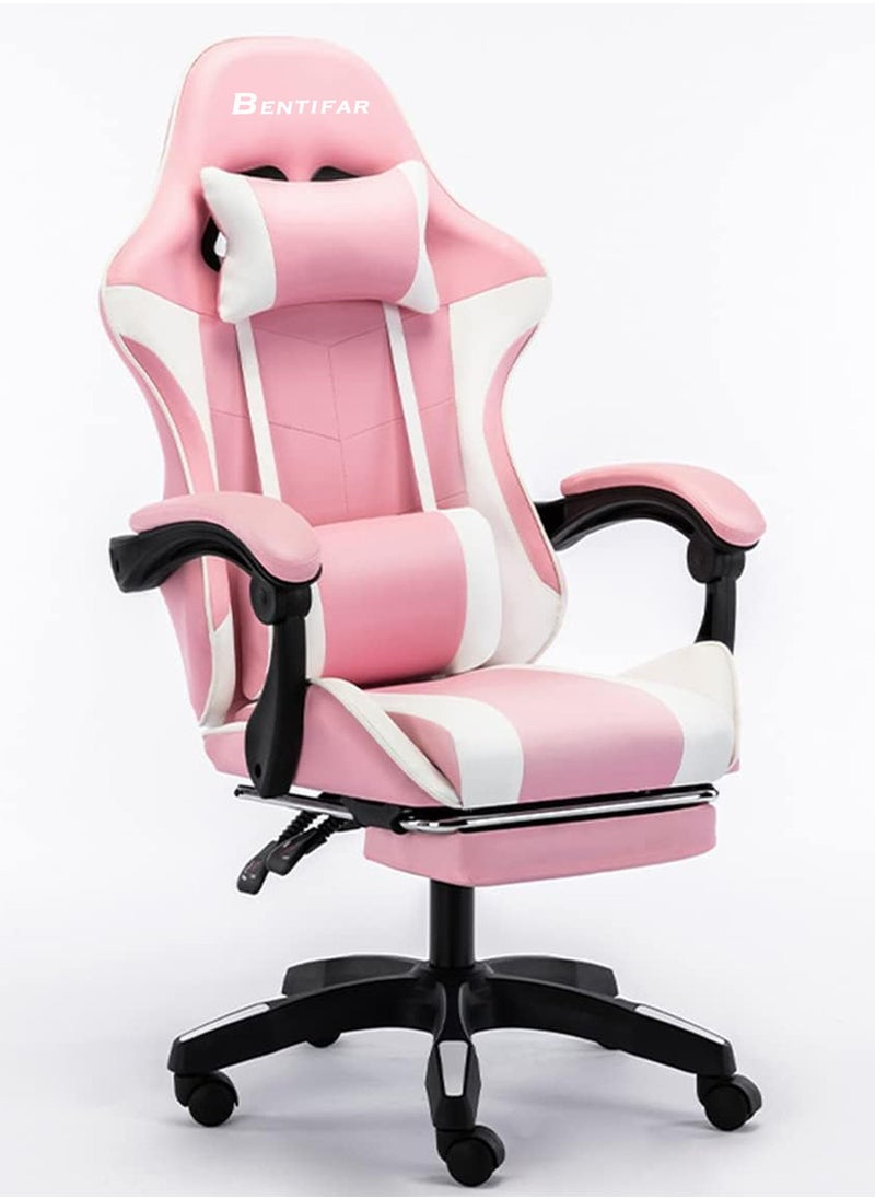 Bentifar - Gaming Chair with Footrest, Adjustable Computer Chair, PC Office Chair, 360° Rotation, PU Leather, High Backrest, Lumbar Support, Comfortable Armrests, Headrest - Image 1
