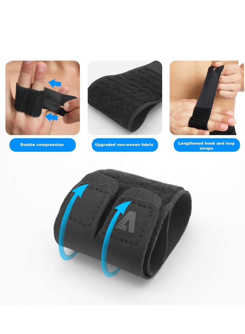 SYOSI Finger Splint Wraps Finger Sleeves Protectors 2 Pack Compression Elastic Adjustable Brace Buddy Wraps Straps Mallet Finger Brace for Sport Arthritis Trigger Finger and Joint Injuries L - Image 4