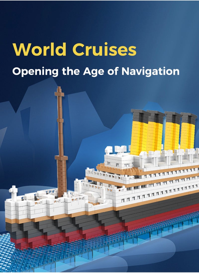 LOOPITYS 2035 Piece Micro Mini Blocks Set Titanic Model Building Block Kit Bricks Toy Ship Model Building Set Toys Tiny Particle Building Block Boat Gift for Adults and Kids  - Image 1