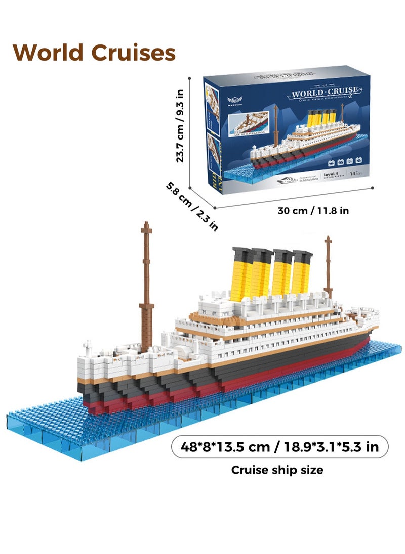 LOOPITYS 2035 Piece Micro Mini Blocks Set Titanic Model Building Block Kit Bricks Toy Ship Model Building Set Toys Tiny Particle Building Block Boat Gift for Adults and Kids  - Image 2