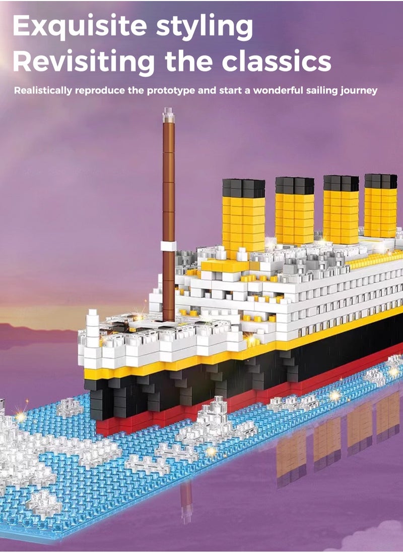 LOOPITYS - 2035 Piece Micro Mini Blocks Set Titanic Model Building Block Kit Bricks Toy Ship Model Building Set Toys Tiny Particle Building Block Boat Gift for Adults and Kids - Image 1