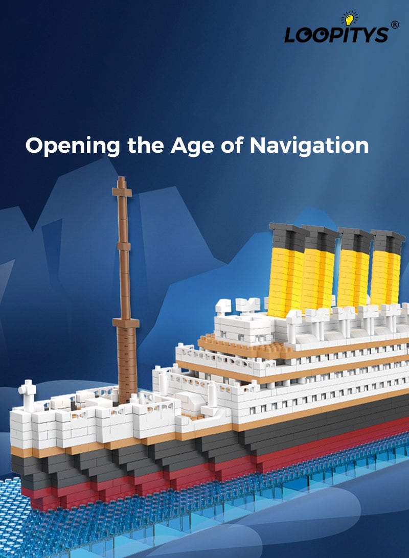 LOOPITYS 2035 Piece Micro Mini Blocks Set Titanic Model Building Block Kit Bricks Toy Ship Model Building Set Toys Tiny Particle Building Block Boat Gift for Adults and Kids - Image 1