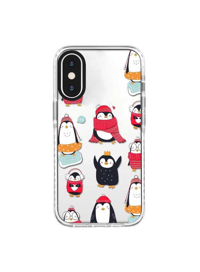 اس-توب جراب لهاتف iPhone X / XS بنمط توضيحي بسيط وغطاء كامل للهاتف - Image 1