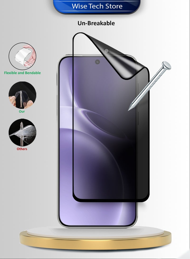 دبليو تيك فيفو X300 برو 5G 2025 واقي شاشة فائق الجودة من السيراميك النانوي مع حماية الخصوصية، تغطية كاملة وغراء كامل، مطفي ومرن (MSCNMP) - شفاف/أسود - Image 3