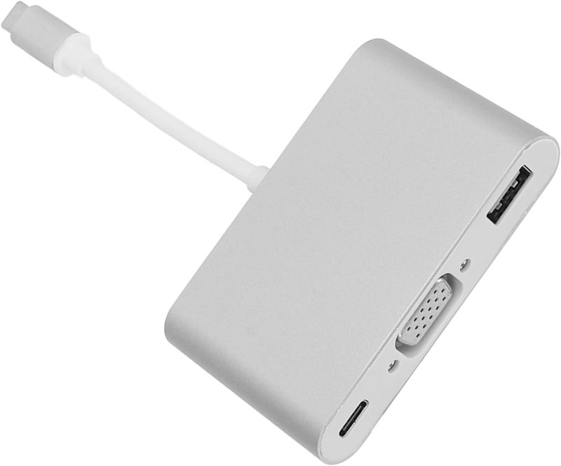 محول USB 3.1 من نوع C إلى VGA، مزود بمحطة توصيل PD 3، مصنوع من الألومنيوم، لون ذهبي وردي (فضي) - Image 2