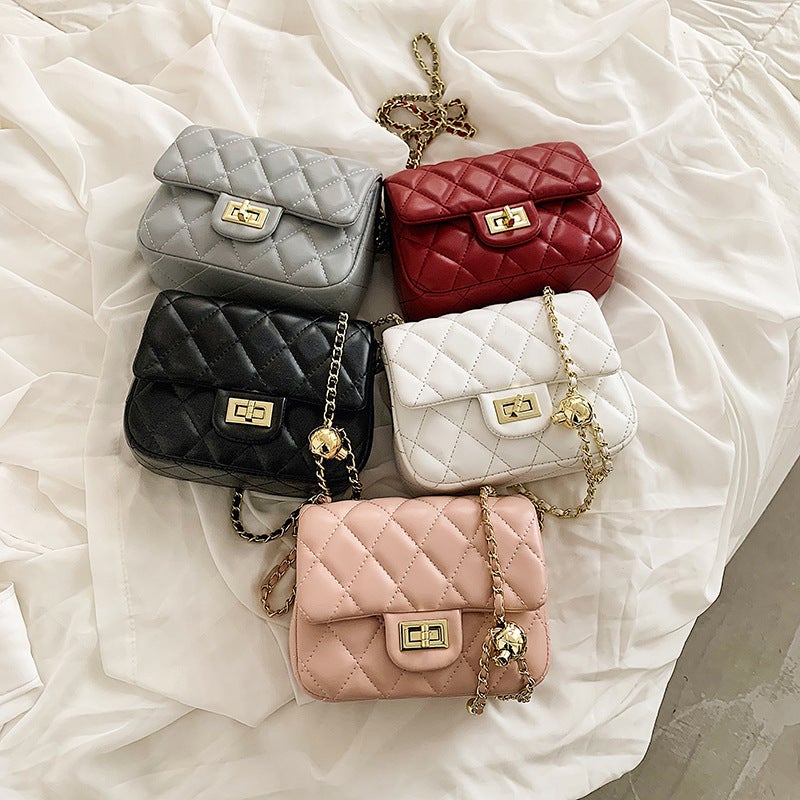 2022 Popular All-Match Women'S Bag Shoulder Crossbody Bag Rhombic Chain Fashionable Niche Simple Retro - Image 2