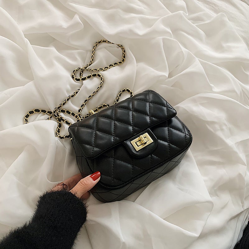 2022 Popular All-Match Women'S Bag Shoulder Crossbody Bag Rhombic Chain Fashionable Niche Simple Retro - Image 4