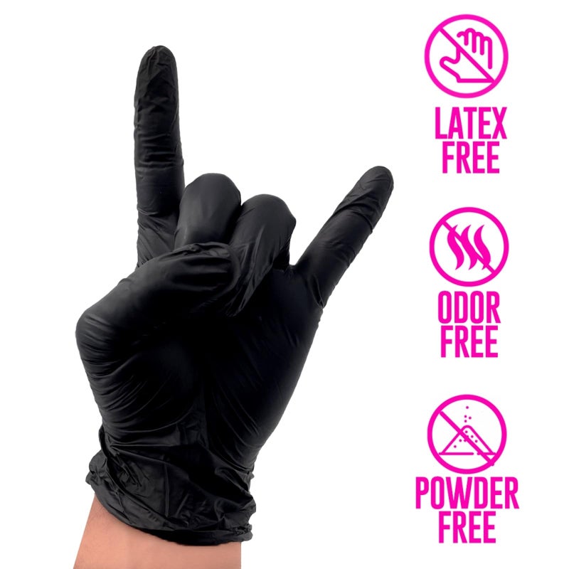 Colortrak Black Vinyl Gloves, Disposable, Latex-Free & Powder Free (200 Count) Single-Use for Chemical Processing - Image 3