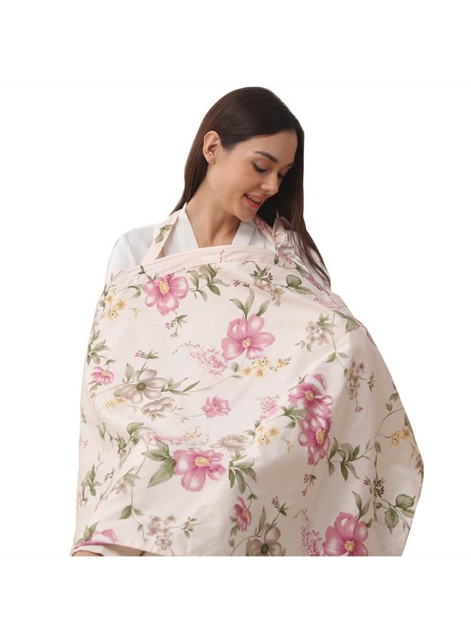 insular Insular Nursing Cover for Breastfeeding, Infant Feeding Cover Breathable Cotton Privacy Breastfeeding Apron, Pink Begonia - Image 1