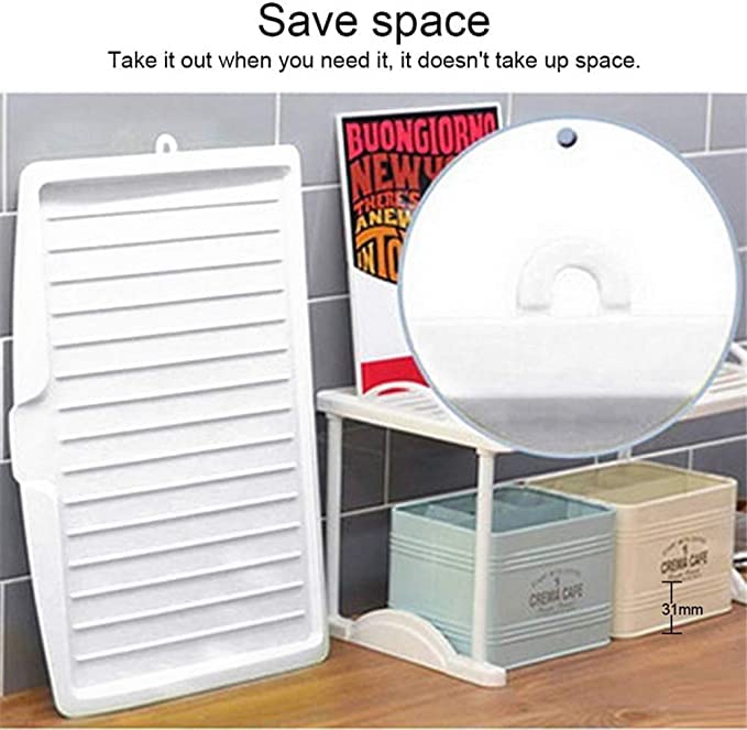 WINDKART Large Sink Drying Rack Plastic Sink Dish Drainer Tray Drain Board Vegetable Fruit Drying Rack Washing Holder Storage Rack Kitchen Organizer Shelf Blue - Image 5