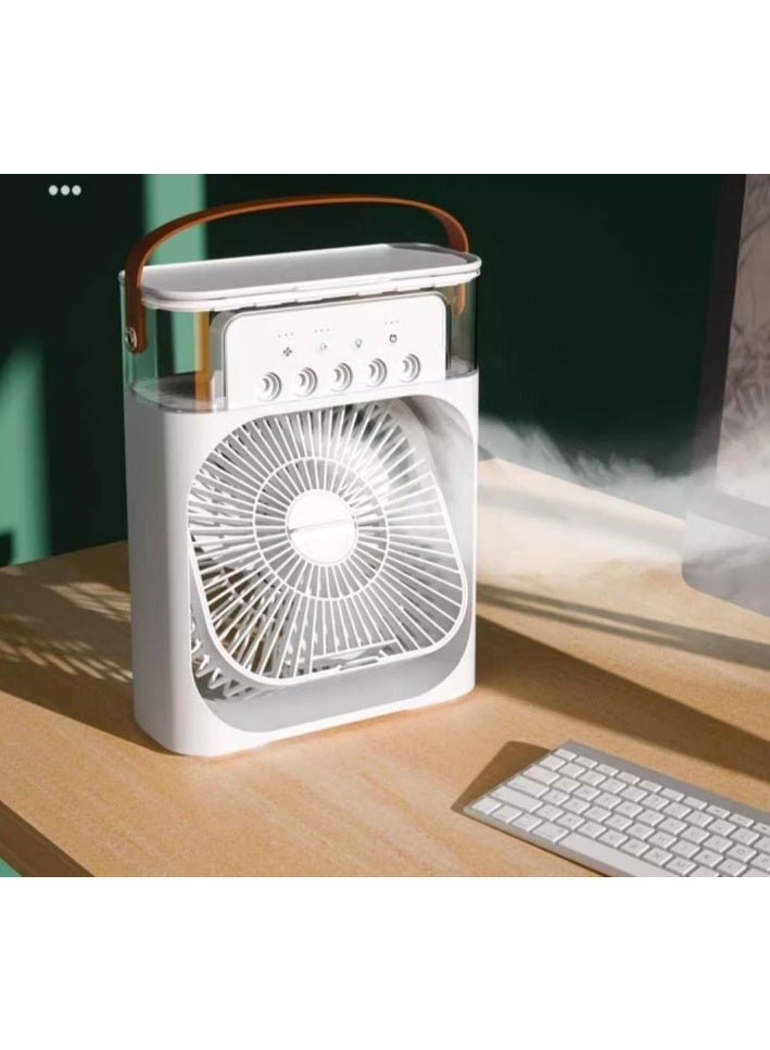 Cooling Fan, Portable Air Conditioners, 600ml Mini Mist Coolers, 3-speed personal evaporative air cooler with USB port, 7 LED lights, 1-3 hour timer, AC cooling fan for car, home and office room, white colour  - Image 2